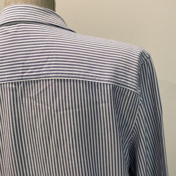 Aritzia Sunday Best Montana Blue Striped Boyfriend Button Down Shirt Size Medium - Picture 12 of 16